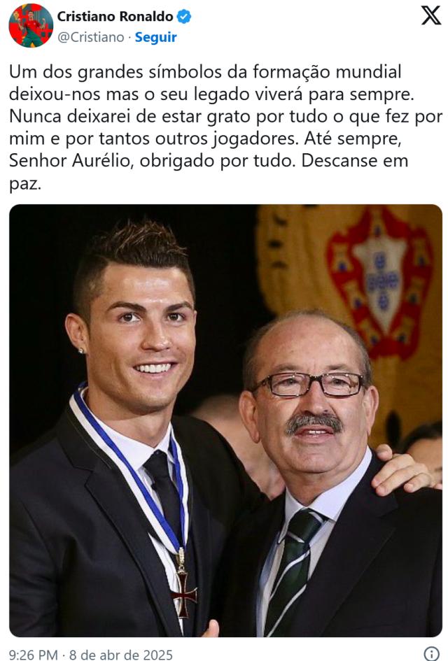 葡萄牙足球最大伯乐去世 C罗等巨星对他心存感激